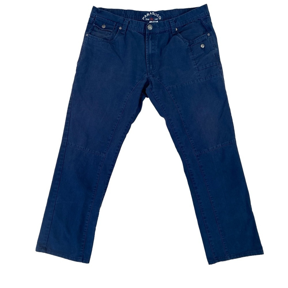Parasuco men jeans trousers lightweight denim navy blue 100% cotton size 38